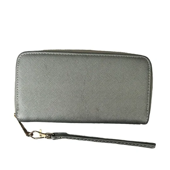 5/$25 Dasein silver/gray wallet with wristlet 7.5”x4” - Picture 3 of 6